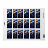 Navy Blue Trendy Beautyful Hearts Boho Moderner Ch Adressaufkleber (Vorne)