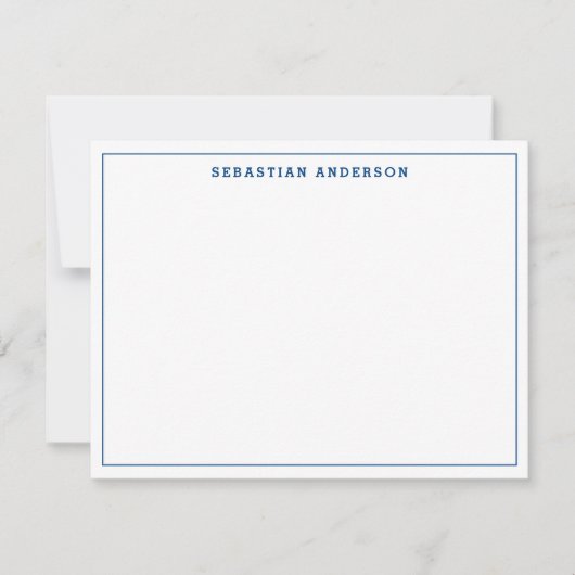 Navy Blue Trendy Formal Typografie Thin Border Mitteilungskarte (Vorderseite)