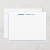 Navy Blue Trendy Formal Typografie Thin Border Mitteilungskarte (Vorne/Hinten)