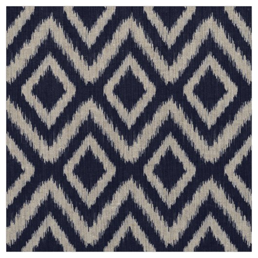 Navy Blue Tribal Ikat Zickzack Stoff (Muster)