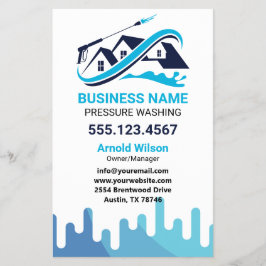 Navy Blue Tropfen Power Wash House Reinigung Flyer