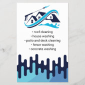 Navy Blue Tropfen Power Wash House Reinigung Flyer (Hinten)