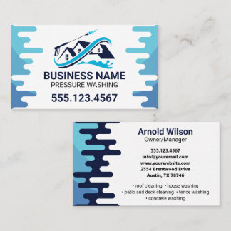 Navy Blue Tropfen Power Wash House Reinigung Visitenkarte