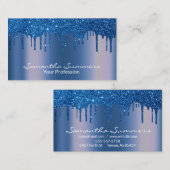 Navy Blue Tropfens Metal Look einzigartig Visitenkarte (Vorne/Hinten)