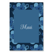 Navy Blue Tropical Theme Wedding Tischnummer (Rückseite)