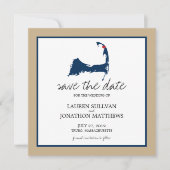 Navy Blue Truro Cape Cod Wedding Save the Date (Vorderseite)