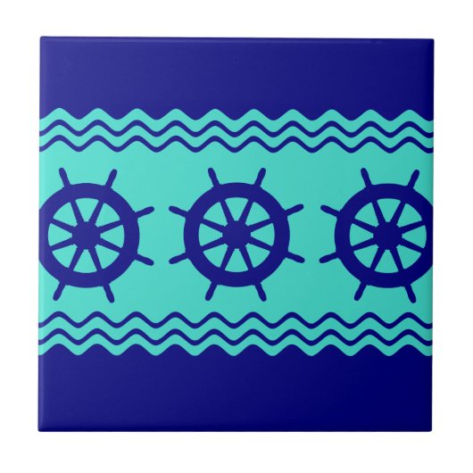 Navy Blue Turquoise Fliese (Vorderseite)