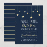 Navy Blue Twinkle Little Star Baby Dusche