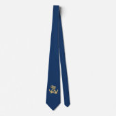Navy Blue Two Anchors Grooms Wedding Krawatte (Vorderseite)