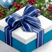 Navy Blue Two Tone Nautic Stripes Satinband