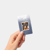 Navy Blue Two way Color QRcode Foto Employee Name Ausweis (Handheld)