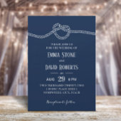 Navy Blue Tying the Knot Minimalistisch Summer Wed Einladung