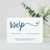 Navy Blue UAWG ohne Mailing Reservierter Sitzplatz RSVP Karte (Stehend Vorderseite)