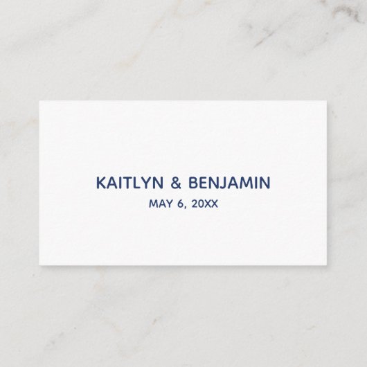 Navy Blue UAWG Online Lässig Handschrift Begleitkarte (Rückseite)