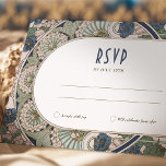 Navy Blue UAWG Wedding Beilage Vintage Jugendstil Einladung<br><div class="desc">Navy Blue Art Nouveau Vintage Hochzeit RSVP Karte von Alphonse Mucha in einem floralen, romantischen und whimsical Design. Viktorianische Schnörkel ergänzen klassische Deko-Schriftart. Bitte geben Sie Ihre persönlichen Informationen ein, und Sie sind fertig. Wenn Sie das Design weiter ändern möchten, klicken Sie einfach auf den blauen Button "Anpassen". Vielen Dank,...</div>
