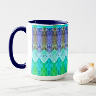 Navy Blue und Aquamarin Happy Birthday Tasse