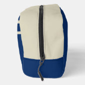 Navy Blue und Beige Dopp Kit Waschbeutel (Rechts)