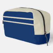 Navy Blue und Beige Dopp Kit Waschbeutel (Rechte Ecke)
