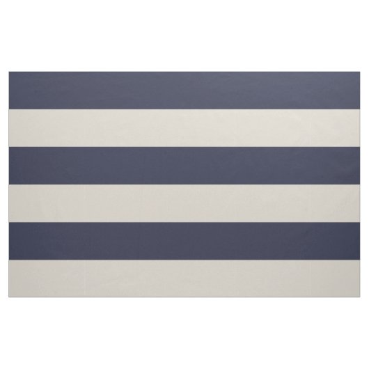 Navy Blue und Beige Wide Stripes groß Stoff (Yard (91,4 cm))