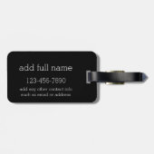 Navy Blue und Black Rugby Stripes mit Individuelle Gepäckanhänger (Rückseite horizontal)