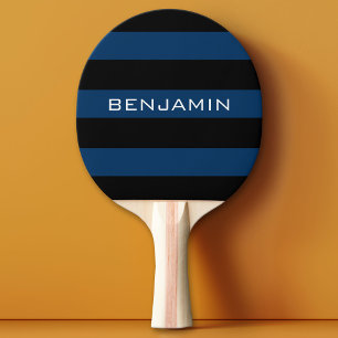 Navy Blue und Black Rugby Stripes mit Individuelle Tischtennis Schläger