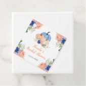 Navy Blue und Blush Floral Pumpkins Brautparty Geschenkanhänger (Beispiel)