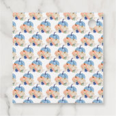 Navy Blue und Blush Floral Pumpkins Brautparty Geschenkanhänger (Rückseite)