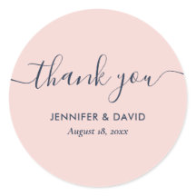 Navy Blue und Blush Modern Script Vielen Dank