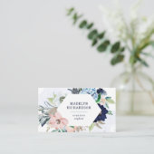 Navy Blue und Blush Nautical Blume in White Visitenkarte (Stehend Vorderseite)