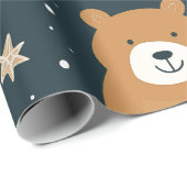 Navy Blue und Brown Weihnachtsbär Geschenkpapier (Rolleneckpunkt)