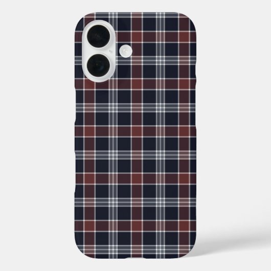 Navy Blue und Burgund Kariert Case-Mate iPhone Hülle (Rückseite)