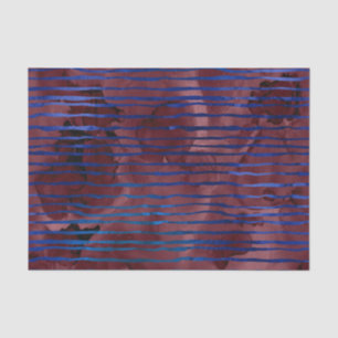 Navy Blue und Burgund Striping Muster Seidenpapier