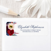 Navy Blue und Burgundy Red Floral Moderner Chic (Insitu)