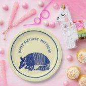 Navy Blue und Cream Armadillo Personalisiertes Par Pappteller (Party)