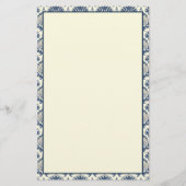Navy Blue und Cream Seashell Pattern Briefpapier (Rückseite)