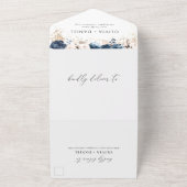 Navy Blue und Dusty All in One Weditation Einladun All In One Einladung (Außenbereich)