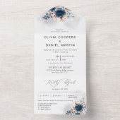 Navy Blue und Dusty All in One Weditation Einladun All In One Einladung (Innen Boden)