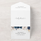 Navy Blue und Dusty Rose All in One Wedite Einladu Einladung (Außenbereich)