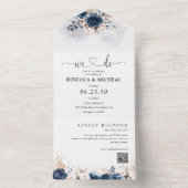 Navy Blue und Dusty Rose All in One Wedite Einladu Einladung (Innen Boden)