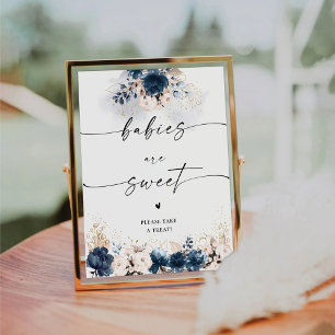 Navy Blue und Dusty Rose Babies sind süße Zeichen Sockelschild