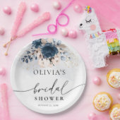 Navy Blue und Dusty Rose Brautparty Pappteller (Party)