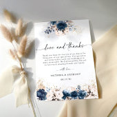 Navy Blue und Dusty Rose Hochzeit Dankeschön Karte