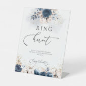 Navy Blue und Dusty Rose Ring Hunt Sign Sockelschild (Vorderseite)