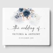 Navy Blue und Dusty Rose Wedding Guest Book Gästebuch (Vorderseite)