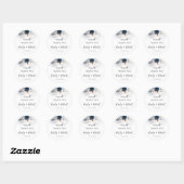 Navy Blue und Dusty Wedding Classic Round Sticker (Blatt)