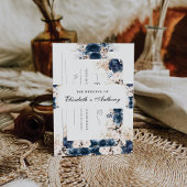 Navy Blue und Dusty Wedding Einladung Bly Band