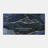 Navy Blue und Gold Agate Geode Business Schreibtischunterlage (Vorderseite)
