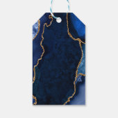 Navy Blue und Gold Agate Wedding Vielen Dank Geschenkanhänger (Rückseite)