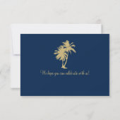 Navy Blue und Gold Bali Wedding RSVP Karte (Rückseite)