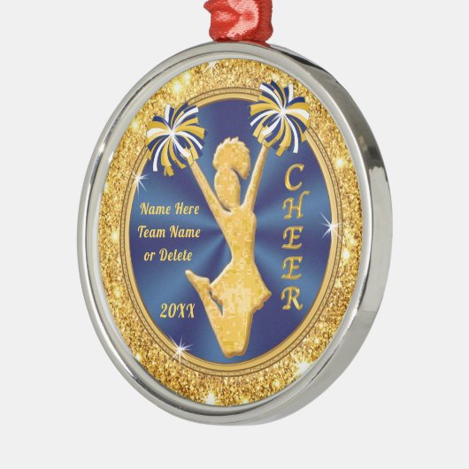 Navy Blue und Gold, Chefköche Weihnachtsgeschenke Ornament Aus Metall (Links)